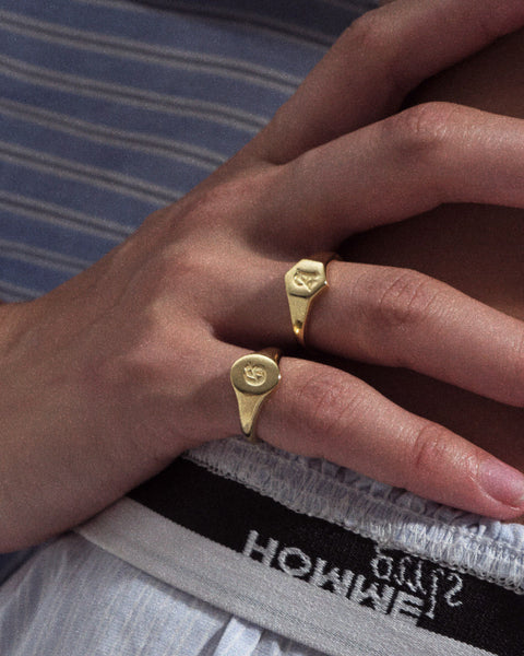 Hexagon Signet Ring [Vintage] | Luv Aj