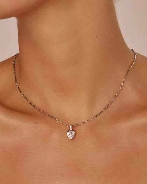 The Pear Double Bezel Charm Necklace Luv Aj - Main Image