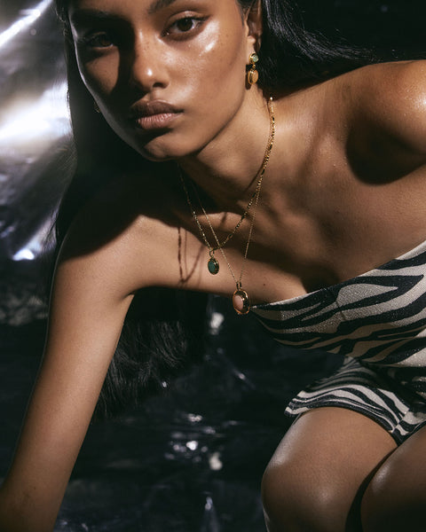 Sunset Double Stone Studs | Luv Aj