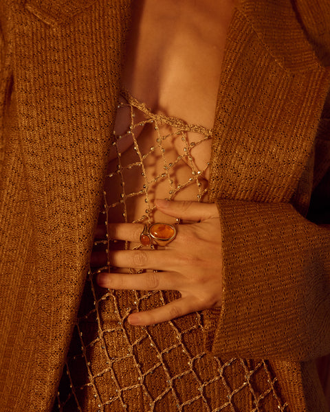 The Amber Honey Resin Statement Ring | Luv Aj