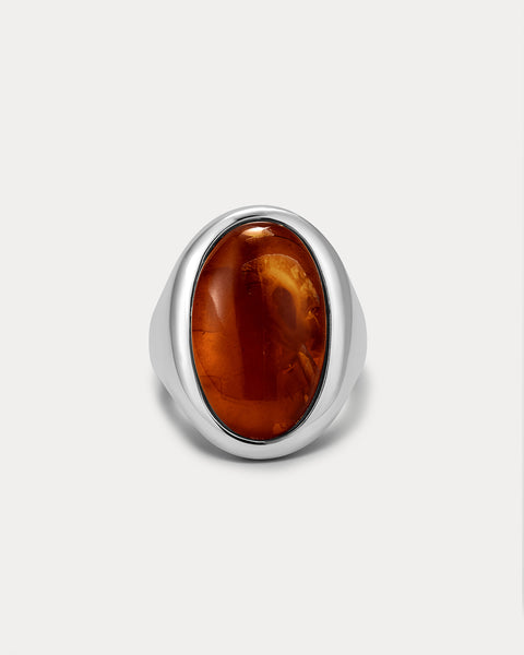 アクセサリー me TOM WOOD Peaky Ring Orange Amber AMBER-CABOCHON-STATEMENT-RING-