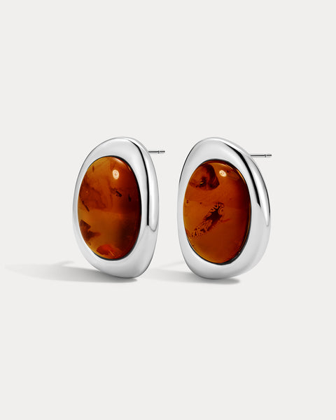 【PIPPICHIC】AMBER STUDS シルバー35 1/2(22.5㎝) AMBER-CABOCHON-STUDS-