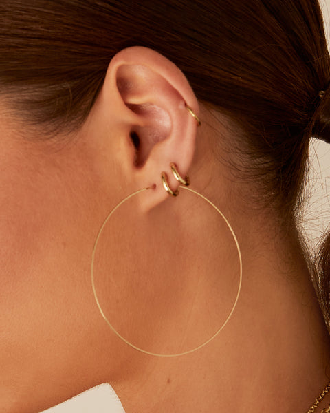 Capri Wire Hoops - Gold | Luv Aj