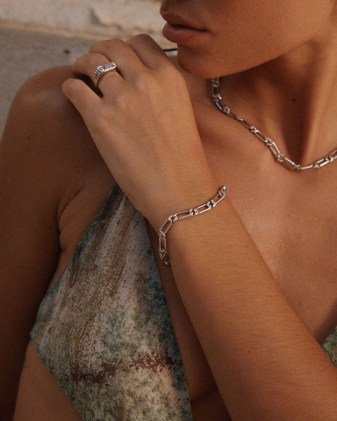 The Two-Tone Pave Link Bracelet | Luv Aj