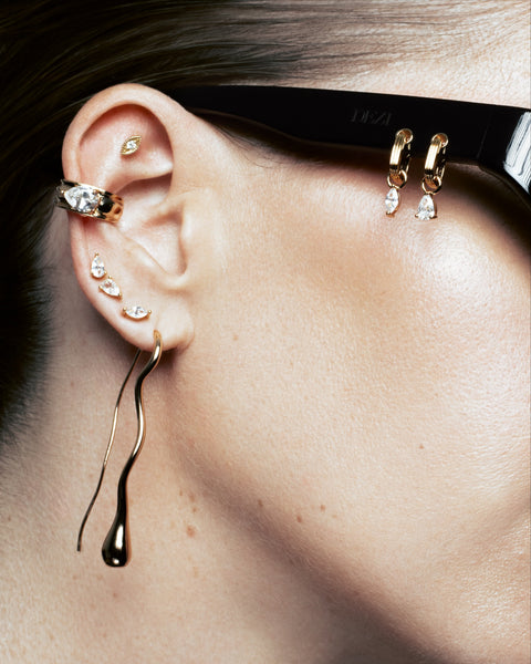 Drip Drop Threader Earrings | Luv Aj