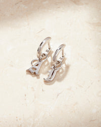 The Plain Metal Hoops with Initial Charms [Old English]