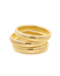 Flex Snake Chain Bracelet- Set of 3 (12mm wide)- Gold View 1