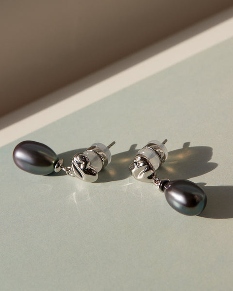 The Hammered Heart Pearl Studs | Luv Aj