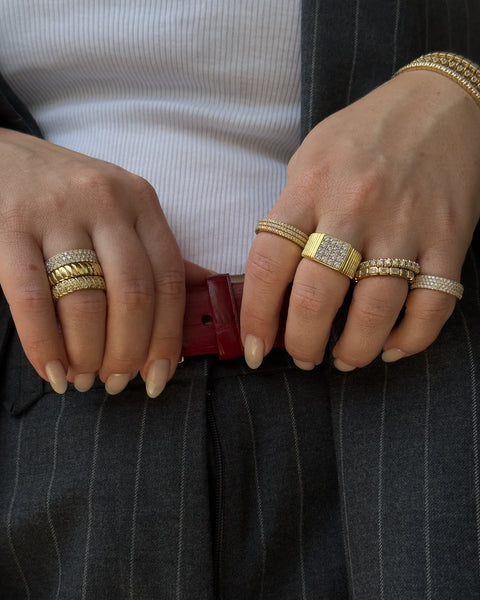 The Pave Square Signet Ring | Luv Aj