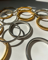 Mini Flex Snake Chain Bracelet- Set of 3 (7mm wide)- Silver View 6