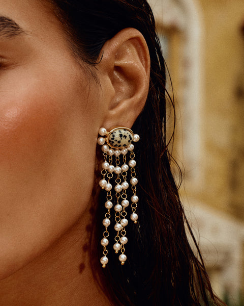 The Luv Aj Palma Pearl Studs- Silver | Luv Aj