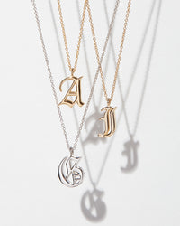 The Initial Charm Necklace [Old English] view 2