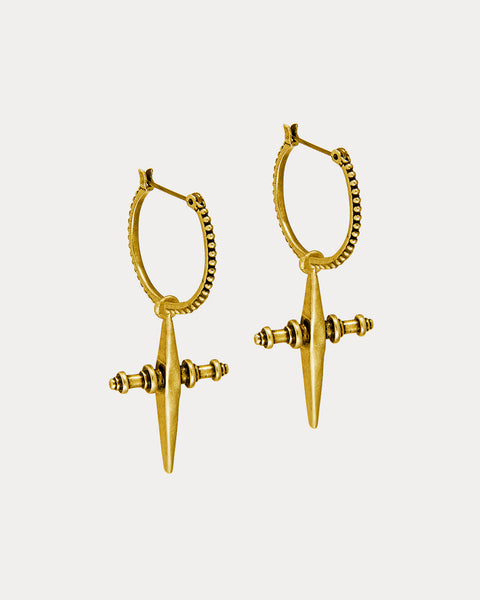 Cross Hoops- Gold | Luv Aj