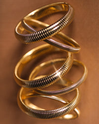 Mini Flex Snake Chain Bracelet- Set of 3 (7mm wide)- Gold View 6