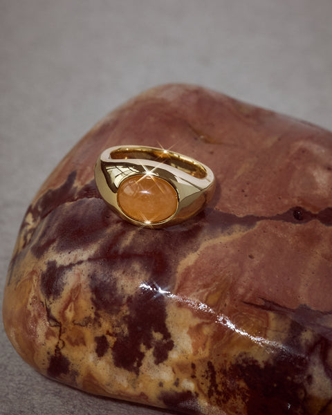 Sunset Stone Signet Ring | Luv Aj