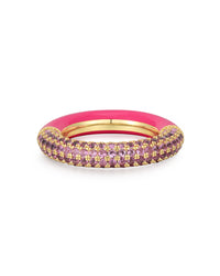 Pave Amalfi Ring- Pink- Gold