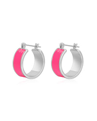 Positano Hoops- Hot Pink- Silver View 1