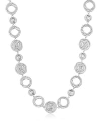 Rosette Coil Link Necklace- Silver View 1