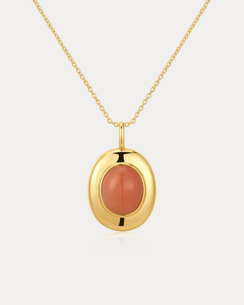 Sunset Stone Locket Necklace | Luv Aj