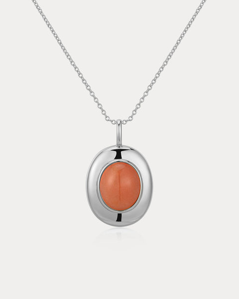 Sunset Stone Locket Necklace | Luv Aj