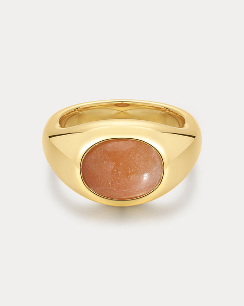 Sunset Stone Signet Ring | Luv Aj
