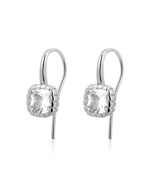 Gold Plated Green Onyx Hook Earrings - Handmade Bezel Set Trillion Stone (2.5cm) - View #9