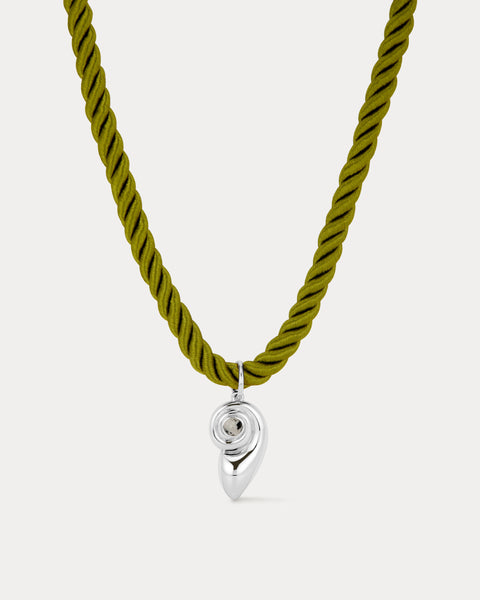 アクセサリー A.J. The Luv Aj Palma Shell Cord Necklace- Silver | Luv Aj