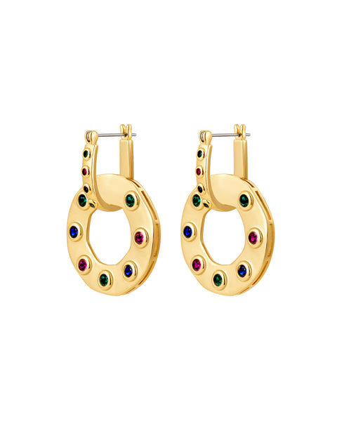 Luv Aj The Hammered Hex Statement Earrings - Silver