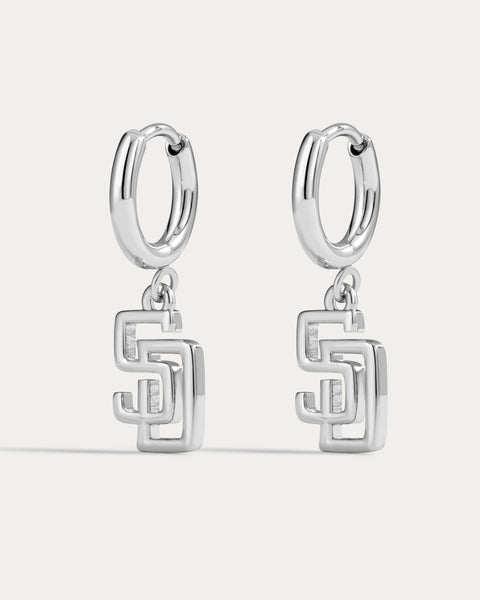 The MLB Logo Charm Hoops from Luv AJ | Luv Aj