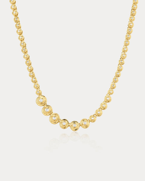 Wave Bezel Tennis Necklace | Luv Aj