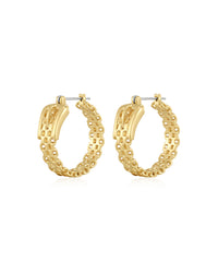 Woven Buckle Hoops- Gold View 1