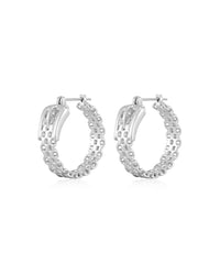 Woven Buckle Hoops- Silver View 1