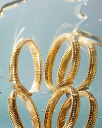 Flex Snake Chain Bracelet- Set of 3 (12mm wide)- Gold View 5