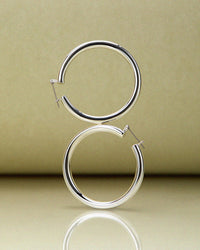 Amalfi Tube Hoops- Silver View 3