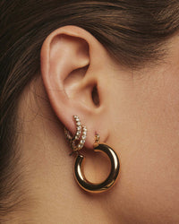 Baby Amalfi Tube Hoops- Gold View 6