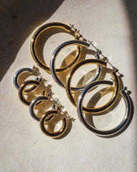 Baby Amalfi Tube Hoops- Gold View 10
