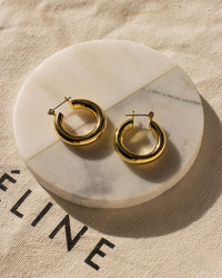 Baby Amalfi Tube Hoops- Gold View 4