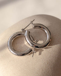Baby Amalfi Tube Hoops- Silver View 3