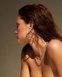Baby Amalfi Tube Hoops- Silver View 6