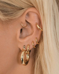 Baby Amalfi Tube Hoops- Gold View 12