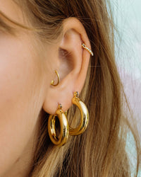 Baby Amalfi Tube Hoops- Gold View 11