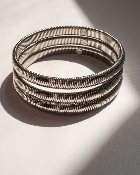 Mini Flex Snake Chain Bracelet- Set of 3 (7mm wide)- Silver | Luv Aj