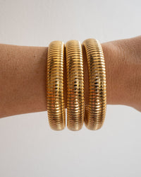Flex Snake Chain Bracelet- Set of 3 (12mm wide)- Gold View 6