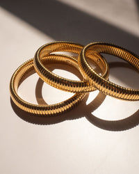 Flex Snake Chain Bracelet- Set of 3 (12mm wide)- Gold View 4