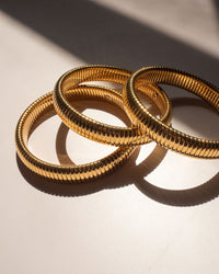 Flex Snake Chain Bracelet- Set of 3 (12mm wide)- Gold View 6