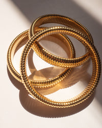 Flex Snake Chain Bracelet- Set of 3 (12mm wide)- Gold View 9