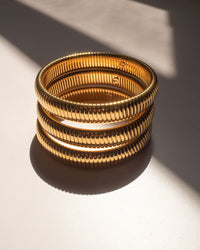 Flex Snake Chain Bracelet- Set of 3 (12mm wide)- Gold View 3