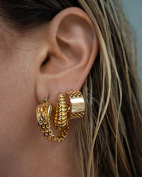 Woven Buckle Hoops- Gold view 2