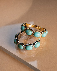 Turquoise Stone Ring- Gold view 2