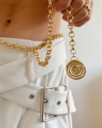 Rosette Coil Chain Belt- Silver View 3